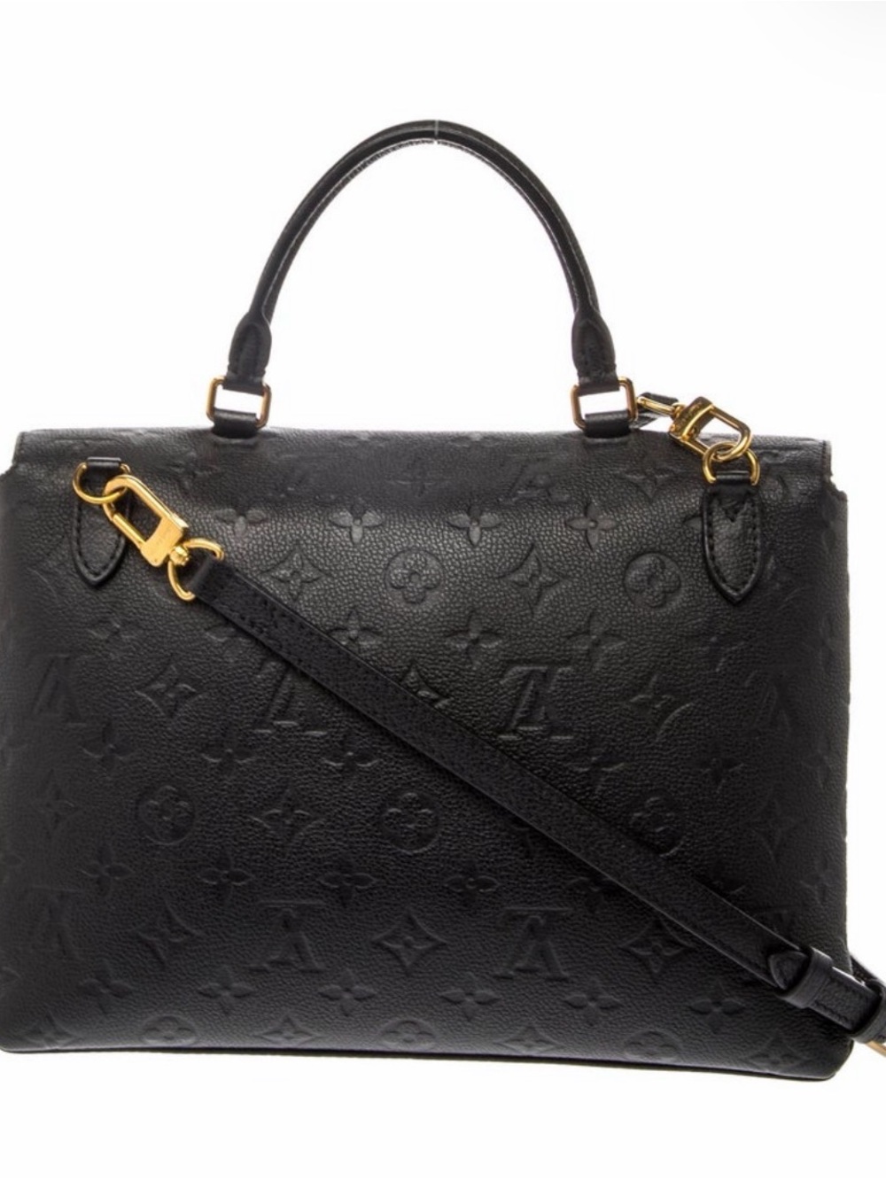 Louis Vuitton Black Monogram Embossed Satchel with Gold Hardware - Picture 3 of 5